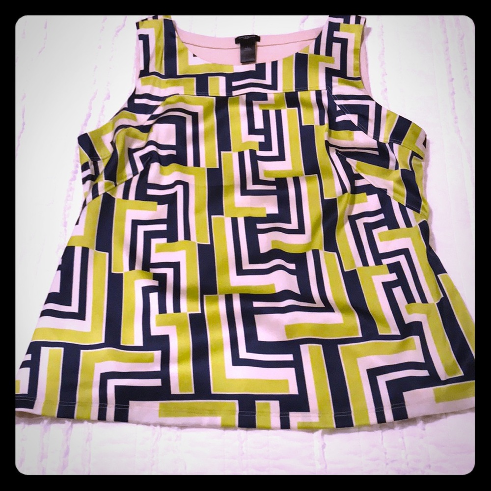 Green, navy and lime green tank